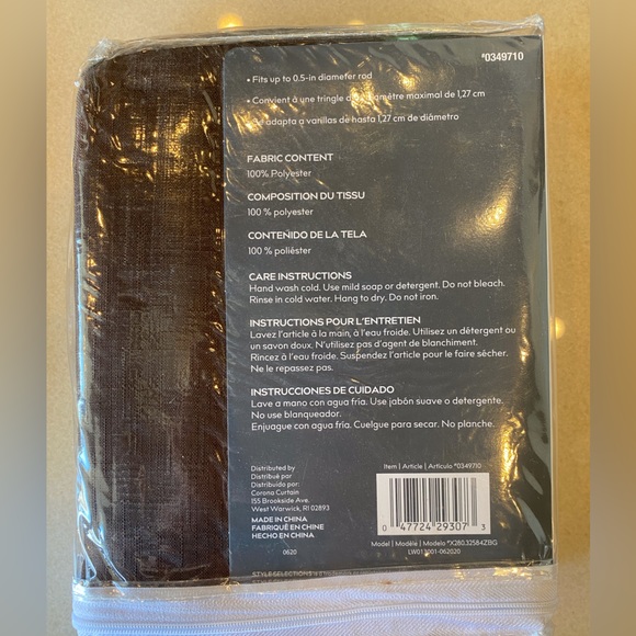 NWT Style Selections Walker Chocolate Blackout Rod Pocket Panel Curtain - Picture 2 of 2